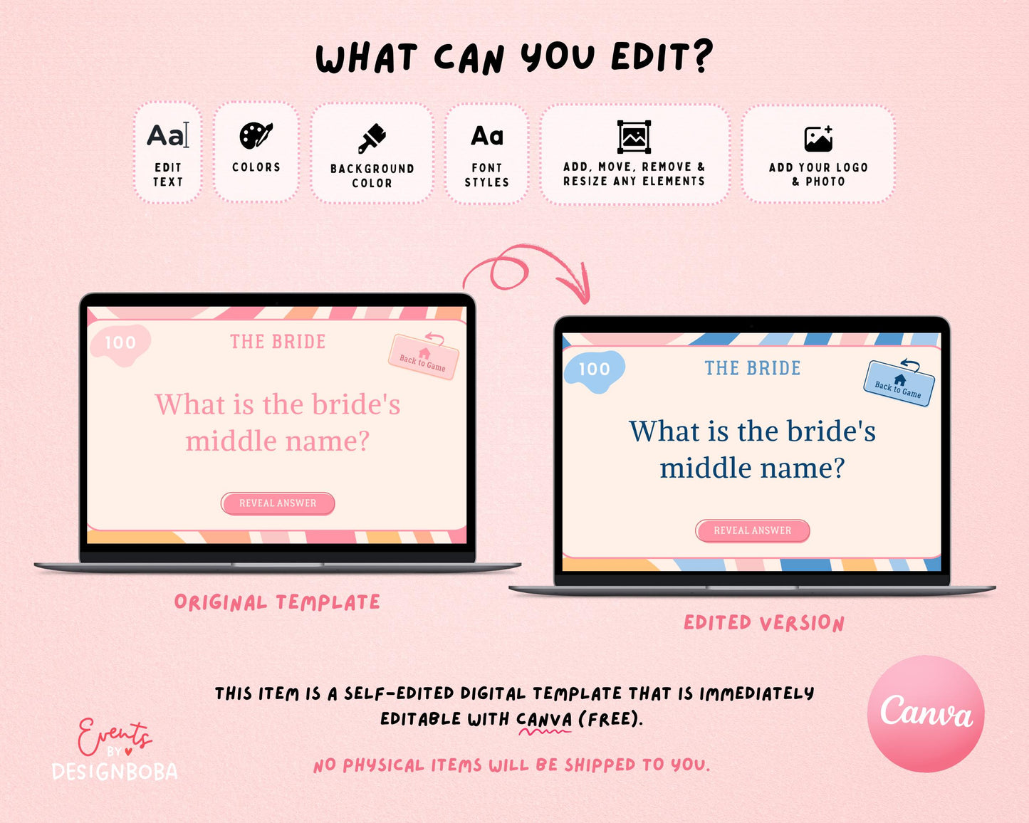 Retro Pastel Vibes – Retro Bachelorette Jeopardy Game (Canva Template)