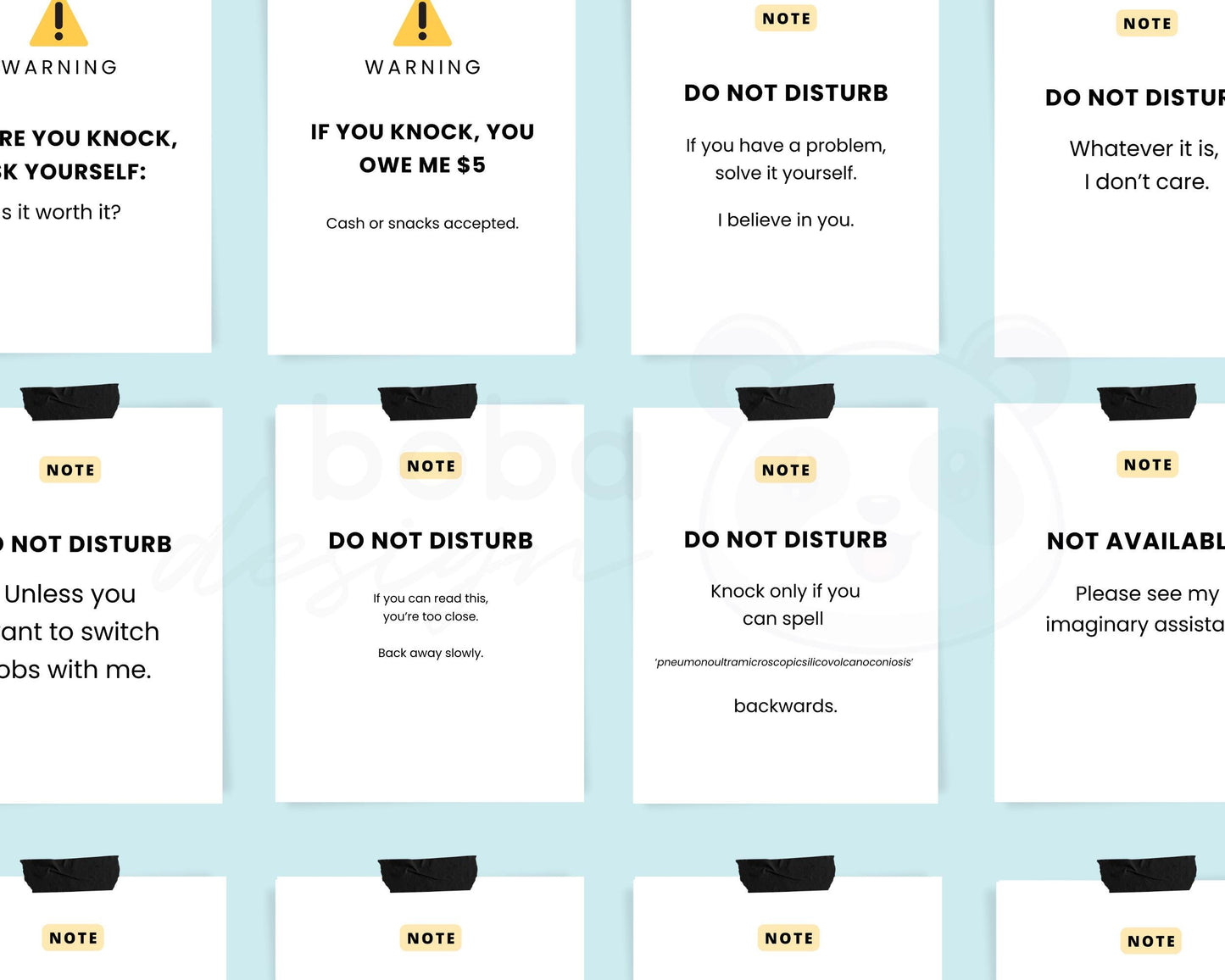 16 Funny Do Not Disturb Signs (Vol. 2) - Printable Office Door and Desk Decor