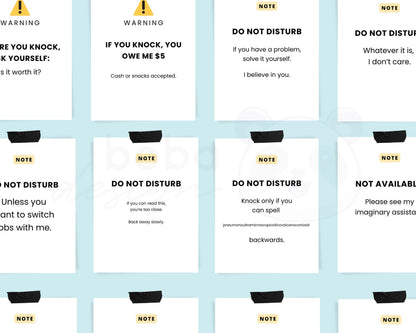 16 Funny Do Not Disturb Signs (Vol. 2) - Printable Office Door and Desk Decor