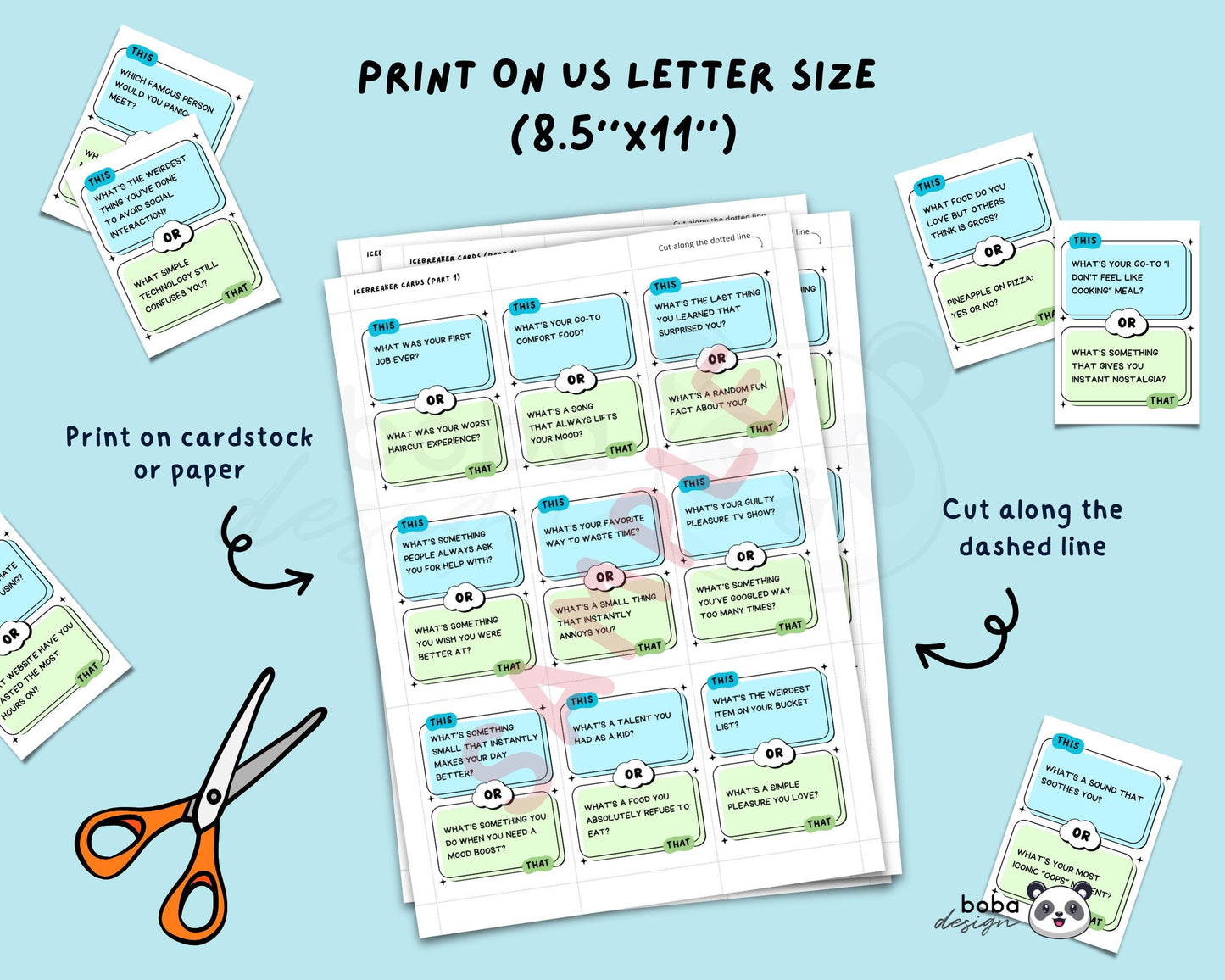 75 This or That Icebreaker Game Cards - Printable Team Building and Office Game Cards