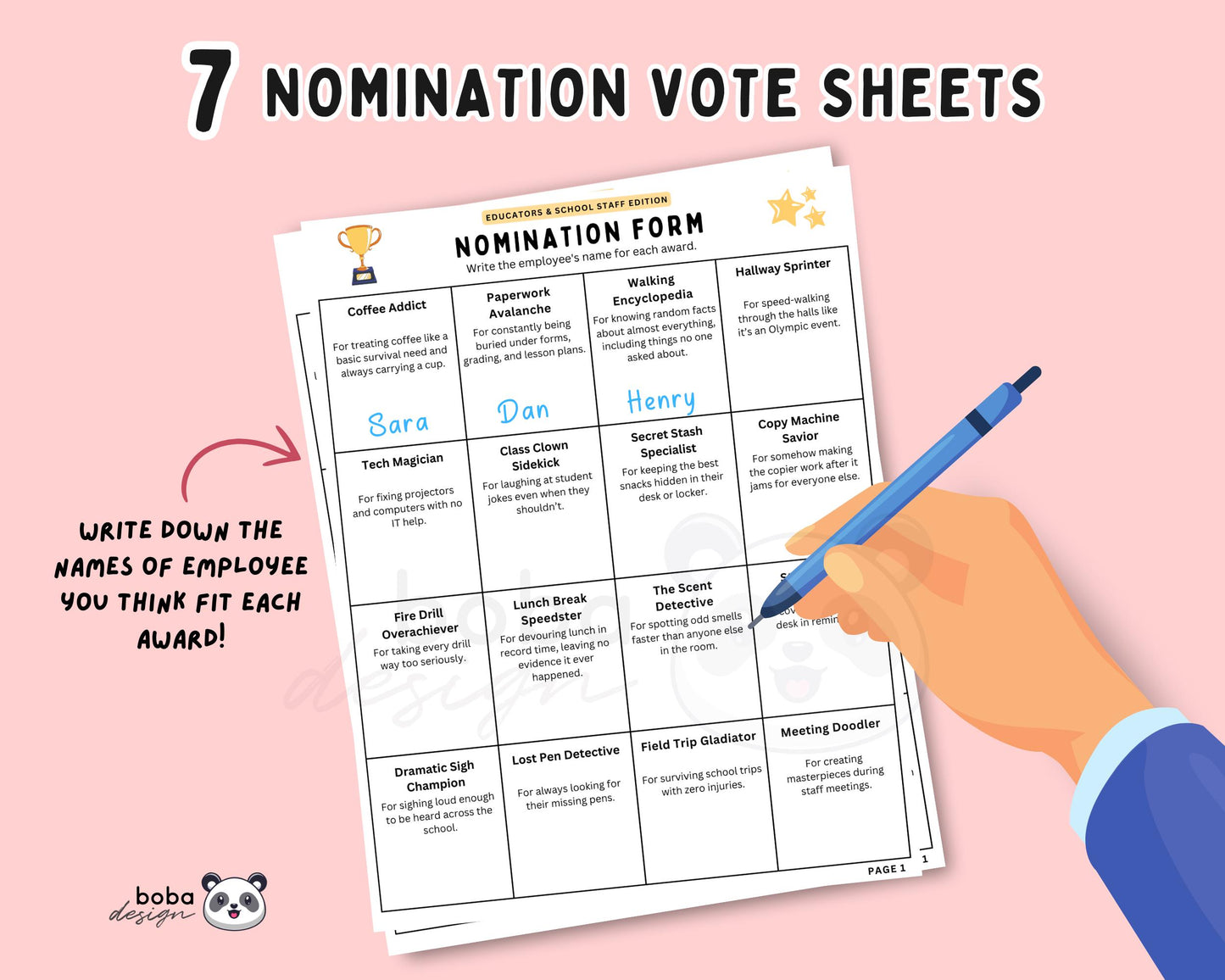 100 Printable Funny Teacher And School Staff Awards - Appreciation Awards