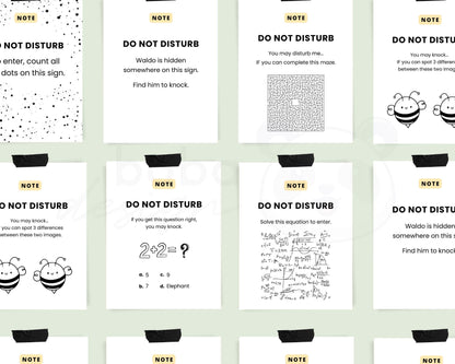 6 Funny Impossible Challenge Do not disturb Signs  - Printable Office Door and Desk Decor