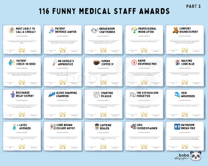 116 Printable Funny Medical Staff Awards - Appreciation Awards