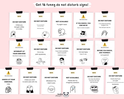 16 Funny Do Not Disturb Signs (Vol. 2 Memes edition) - Printable Office Door and Desk Decor
