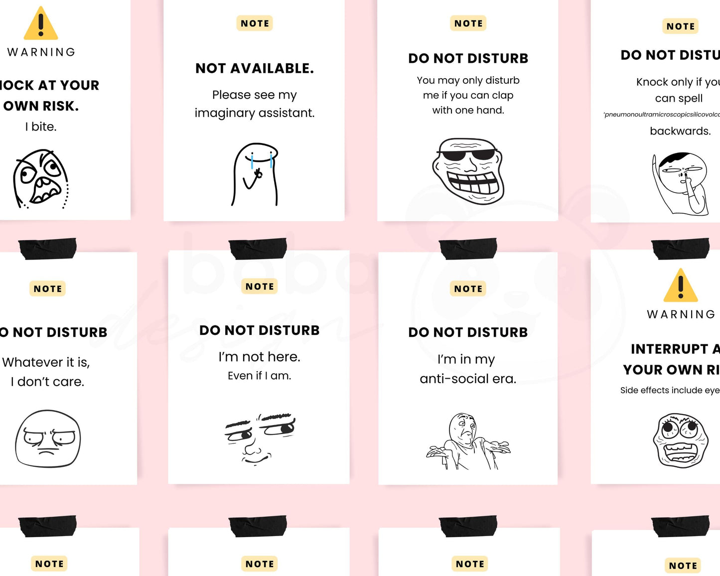 16 Funny Do Not Disturb Signs (Vol. 2 Memes edition) - Printable Office Door and Desk Decor