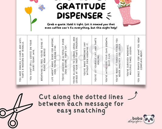 Funny Emergency Gratitude Dispenser Tear-Off - Printable Office Sign, Cubicle Decor