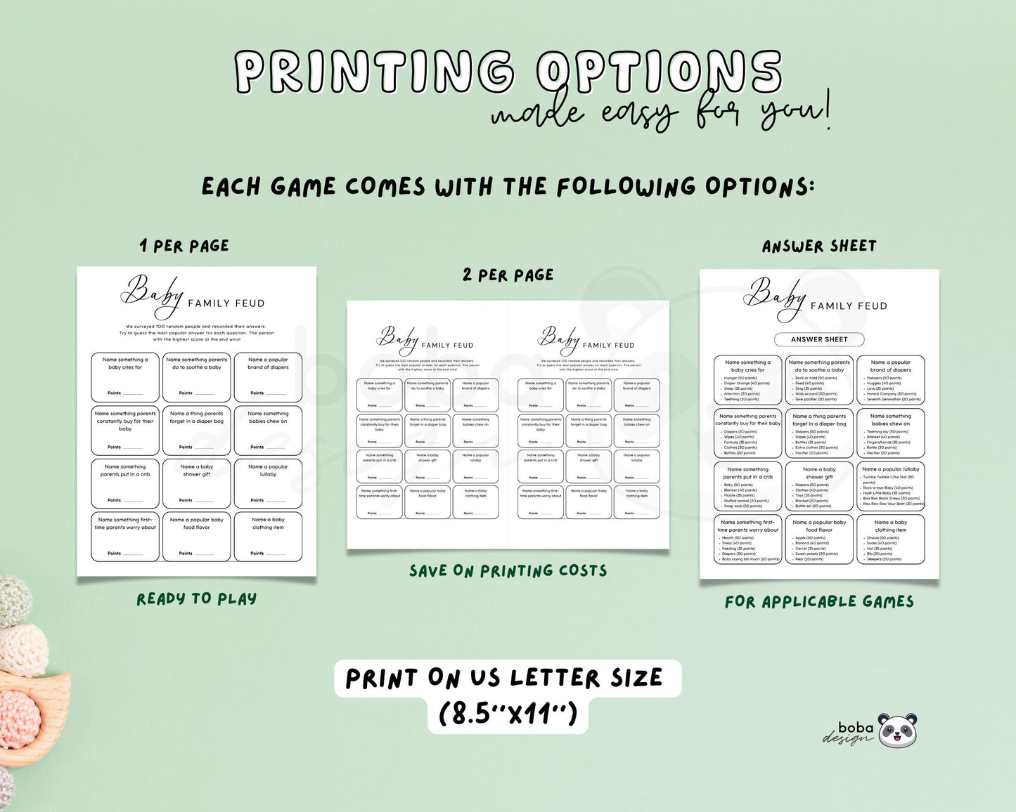 Editable Baby Shower Games – Minimalist and Gender Neutral Printable Bundle