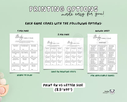 Editable Baby Shower Games – Minimalist and Gender Neutral Printable Bundle
