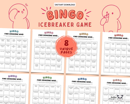 Find Someone Who Bingo – 8 Printable Icebreaker Cards