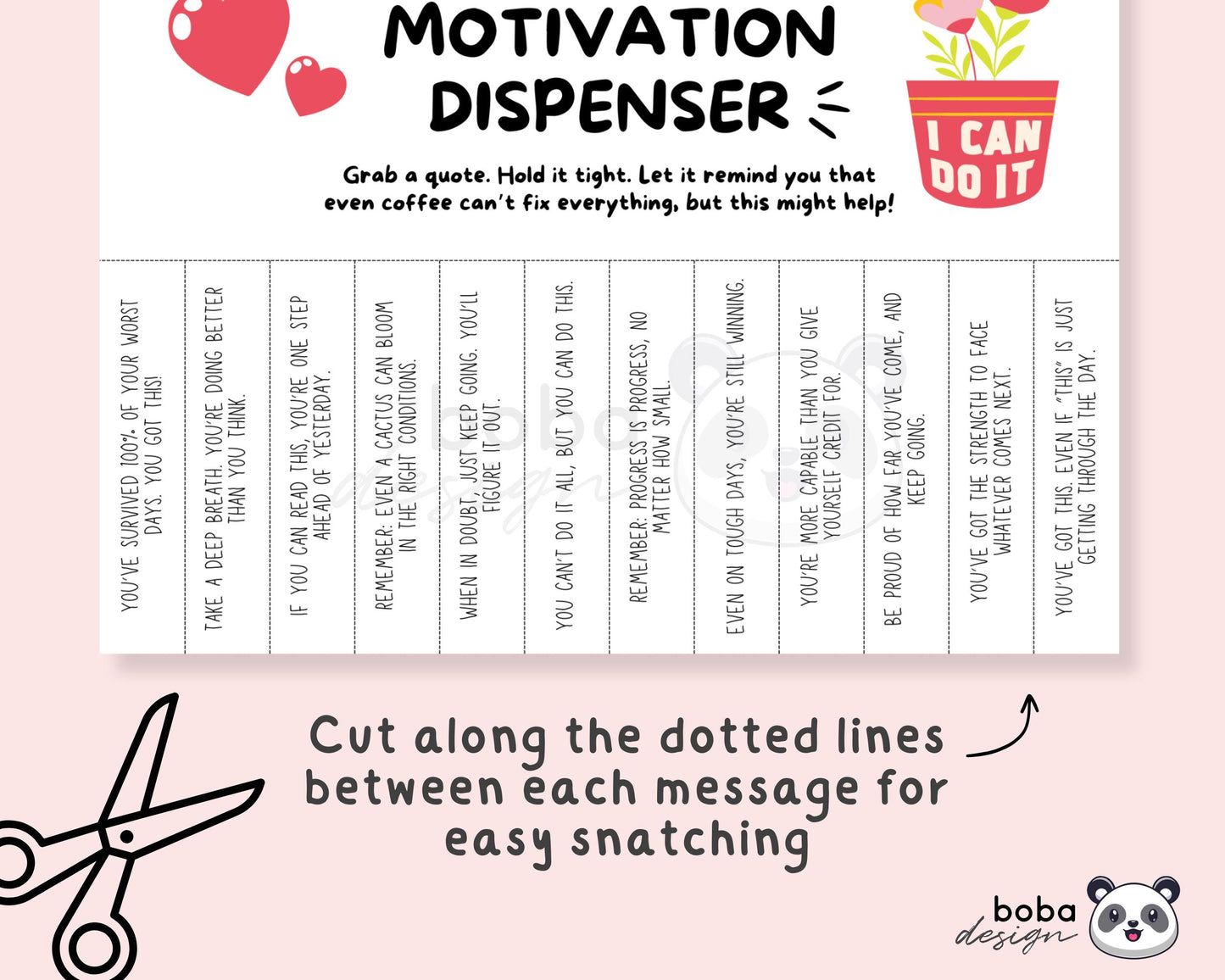 Funny Emergency Motivation Dispenser Tear-Off (Version 1)- Printable Office Sign, Cubicle Decor
