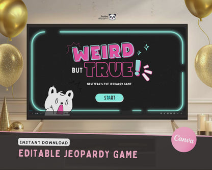 Weird but True Trivia Game - New Year’s Eve Jeopardy Game