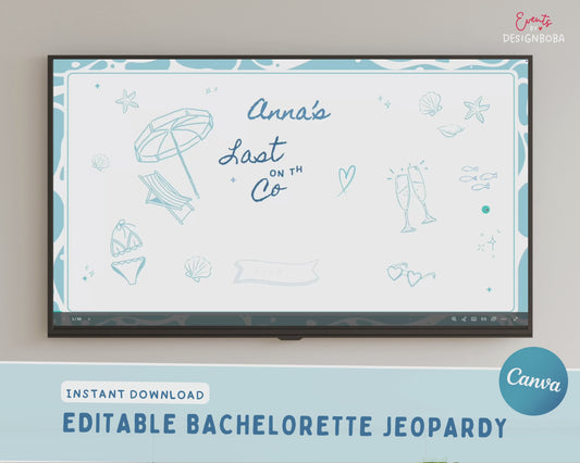 Last Toast on The Coast V2 – Blue Bachelorette Jeopardy Game (Canva Template)