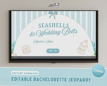 Seashells and Wedding Bells Bachelorette Jeopardy Game