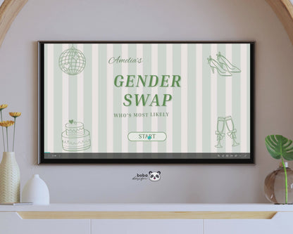 Green Stripe Gender Swap Bachelorette Game - Bridesmaids to Bridesmen
