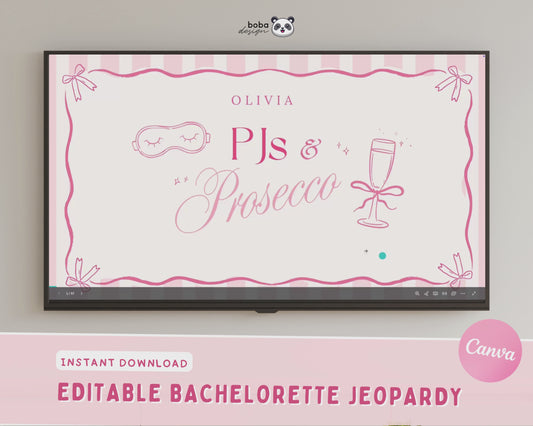 Pink PJs and Prosecco Bachelorette Jeopardy Game