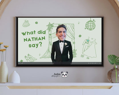 Custom Groom Head What Did the Groom Say Game Green