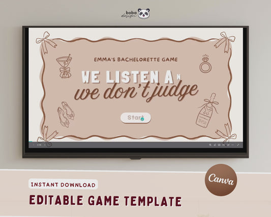 Brown We Listen and we Don't Judge Bachelorette Game