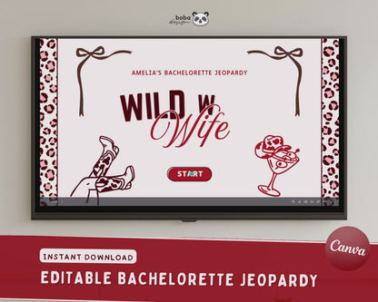 Wild Wild Wife Bachelorette Jeopardy Game - Western Cowgirl Theme