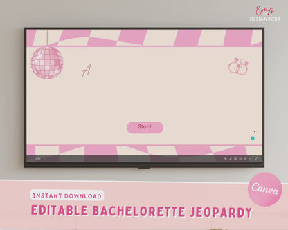 Retro Pink Vibe – Retro Bachelorette Jeopardy Game (Canva Template)