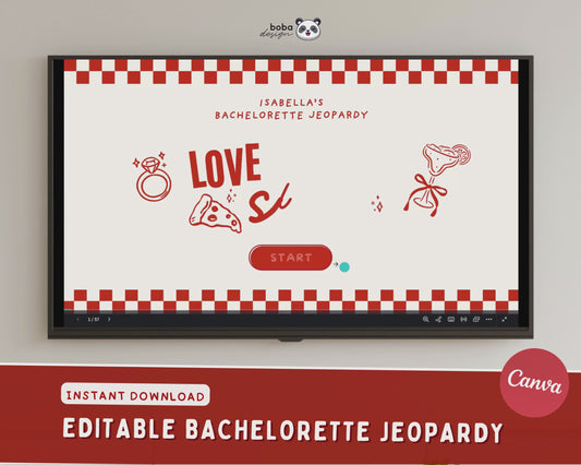 Pizza Love At first Slice Bachelorette Jeopardy Game