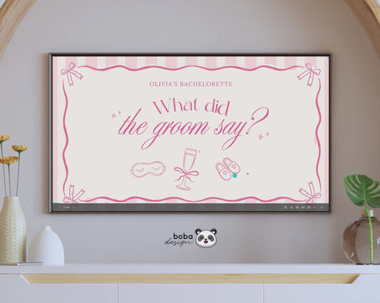 Pink PJs and Prosecco What Did the Groom Say Game