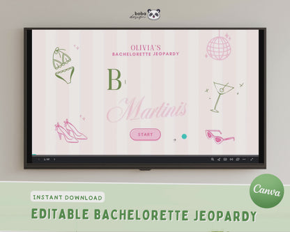 Bikinis and Martinis Bachelorette Jeopardy Game