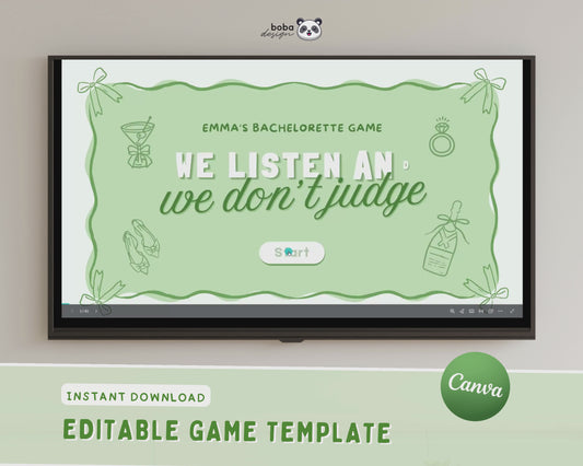 Green We Listen and we Don't Judge Bachelorette Game