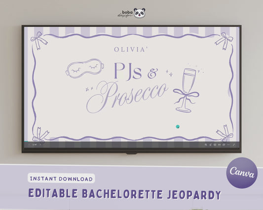 Lavender PJs and Prosecco Bachelorette Jeopardy Game