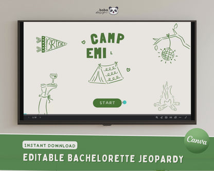 Camp Bachelorette Jeopardy Game Last Trail Before the Veil