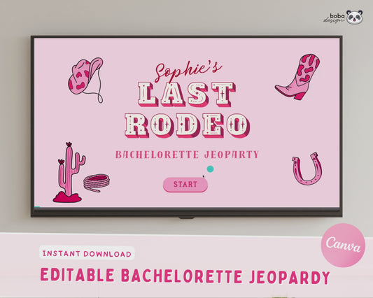 Last Rodeo – Bachelorette Jeopardy Game (Canva Template)
