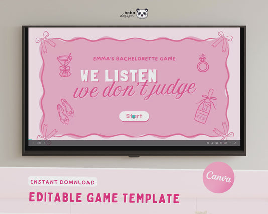 Pink We Listen and we Don't Judge Bachelorette Game