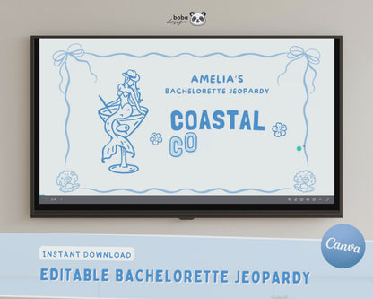 Blue Coastal Cowgirl Bachelorette Jeopardy Game