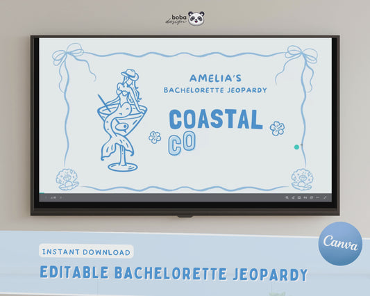 Blue Coastal Cowgirl Bachelorette Jeopardy Game