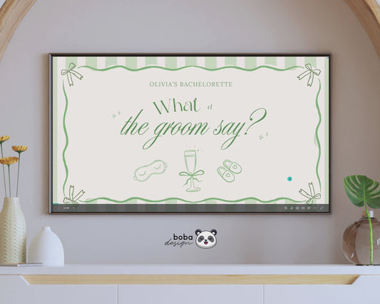 Green PJs and Prosecco What Did the Groom Say Game