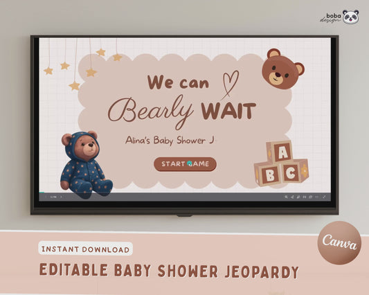Bear Baby Shower Jeopardy Game - Baby Trivia Game