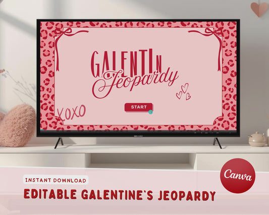 Pink Leopard Galentines Jeopardy Game