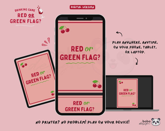Red Flag or Green Flag Game – Drinking Game for Girls’ Night, Bachelorette, or Party