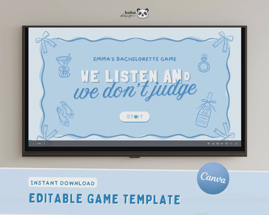 Blue We Listen and we Don't Judge Bachelorette Game