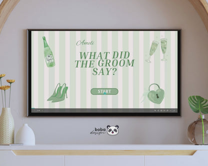 Green Stripe What Did the Groom Say Game