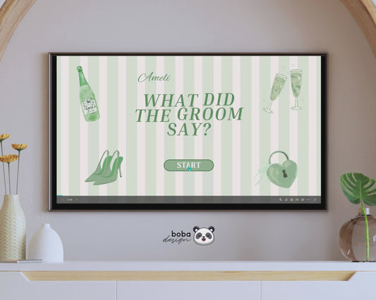 Green Stripe What Did the Groom Say Game