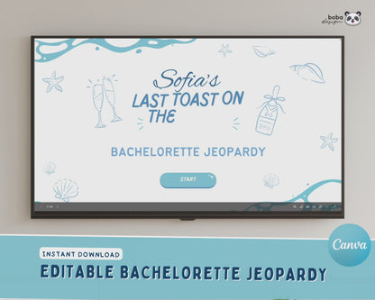 Last Toast on The Coast – Blue Bachelorette Jeopardy Game (Canva Template)