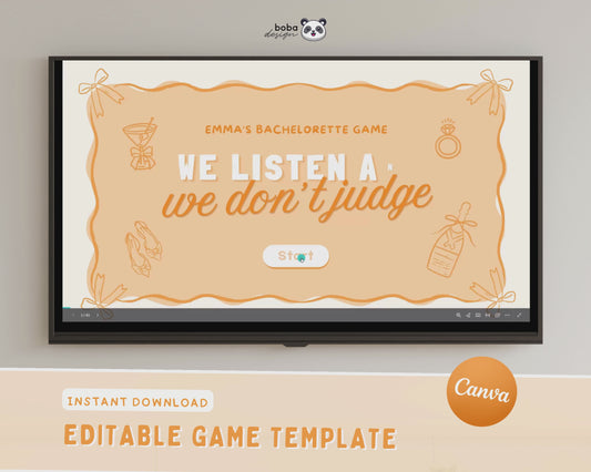Orange We Listen and we Don't Judge Bachelorette Game