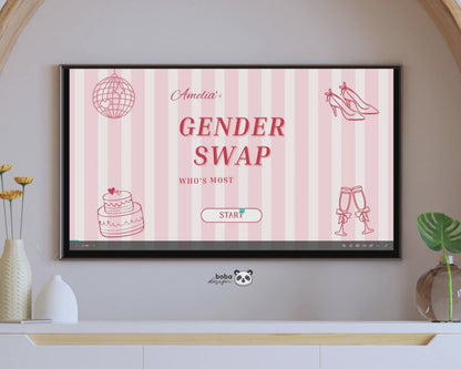 Pink Stripe Gender Swap Bachelorette Game - Bridesmaids to Bridesmen