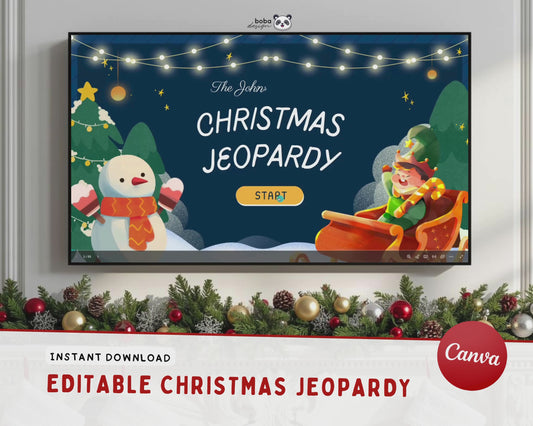 Editable Snowman Christmas Jeopardy Game