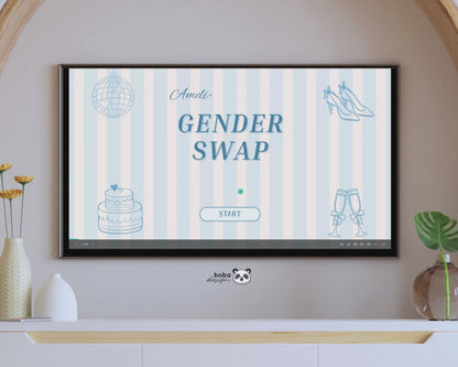Blue Stripe Gender Swap Bachelorette Game - Bridesmaids to Bridesmen