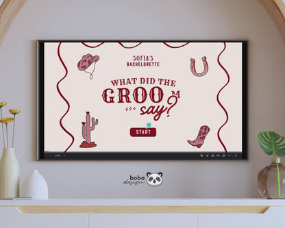 Wild Wild Wife - What Did the Groom Say Game