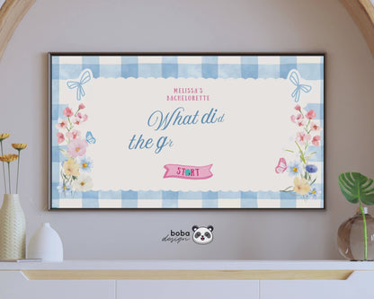 Blue Floral Fresh off the Market What Did the Groom Say Game