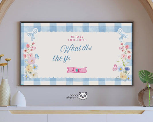 Blue Floral Fresh off the Market What Did the Groom Say Game